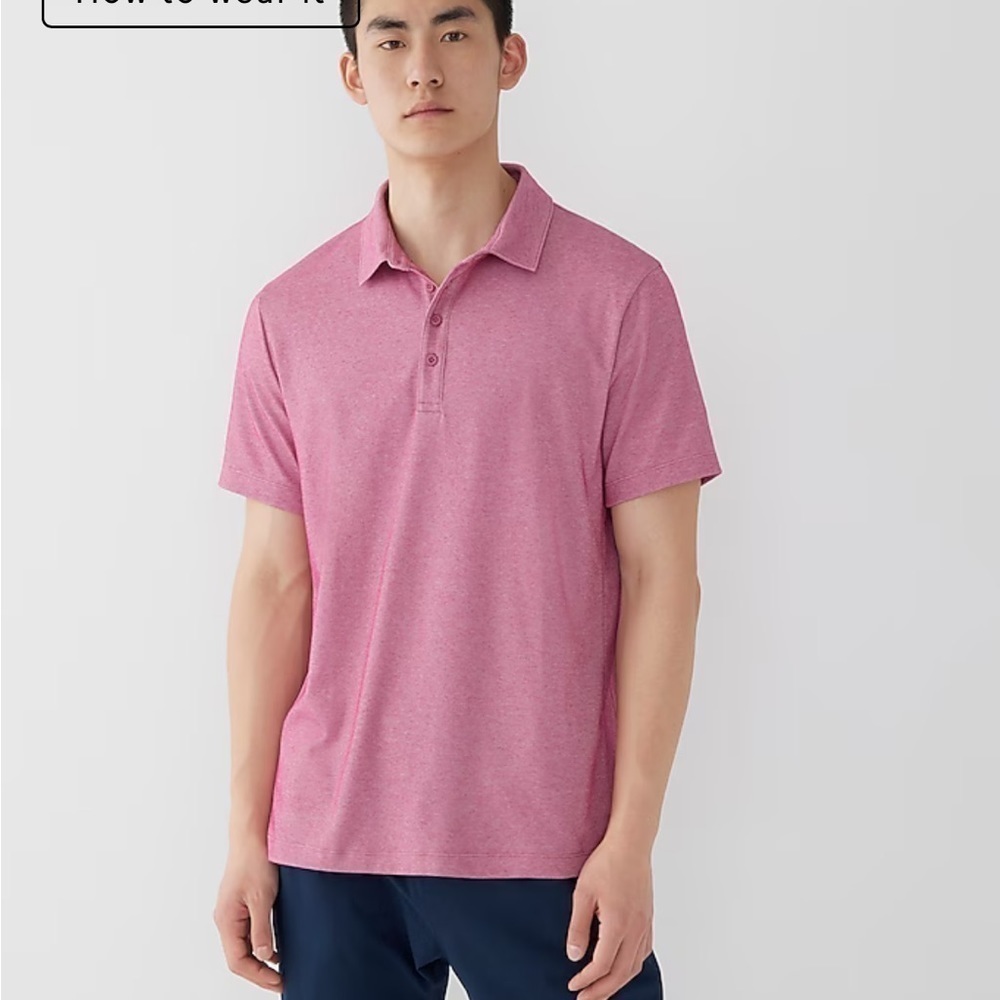 j crew Performance polo shirt with COOLMAX® raspberry